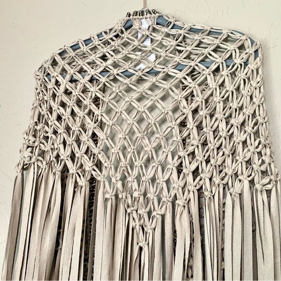 Free People Sunrise FABULOUS Fringe Faux-Suede Shawl - Picture 13 of 14